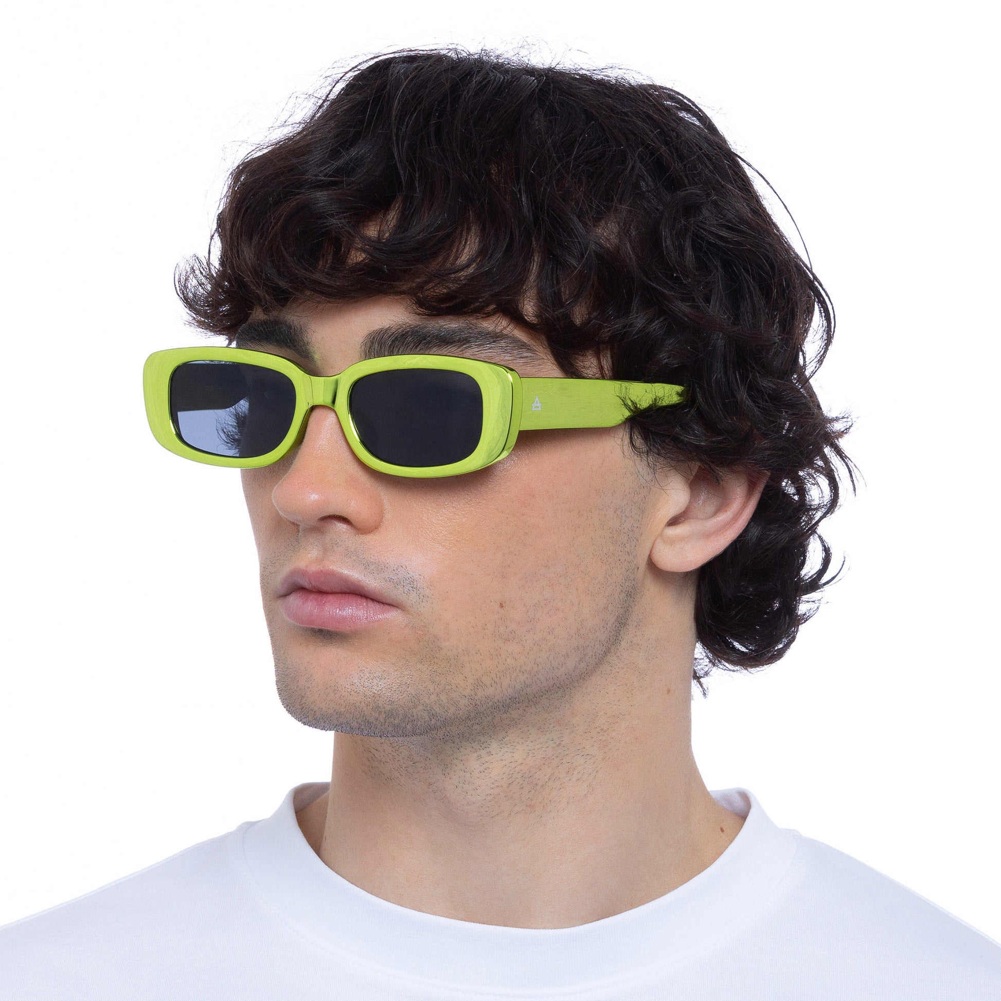 Ceres Lime Chrome Uni-Sex Rectangle Sunglasses | Aire