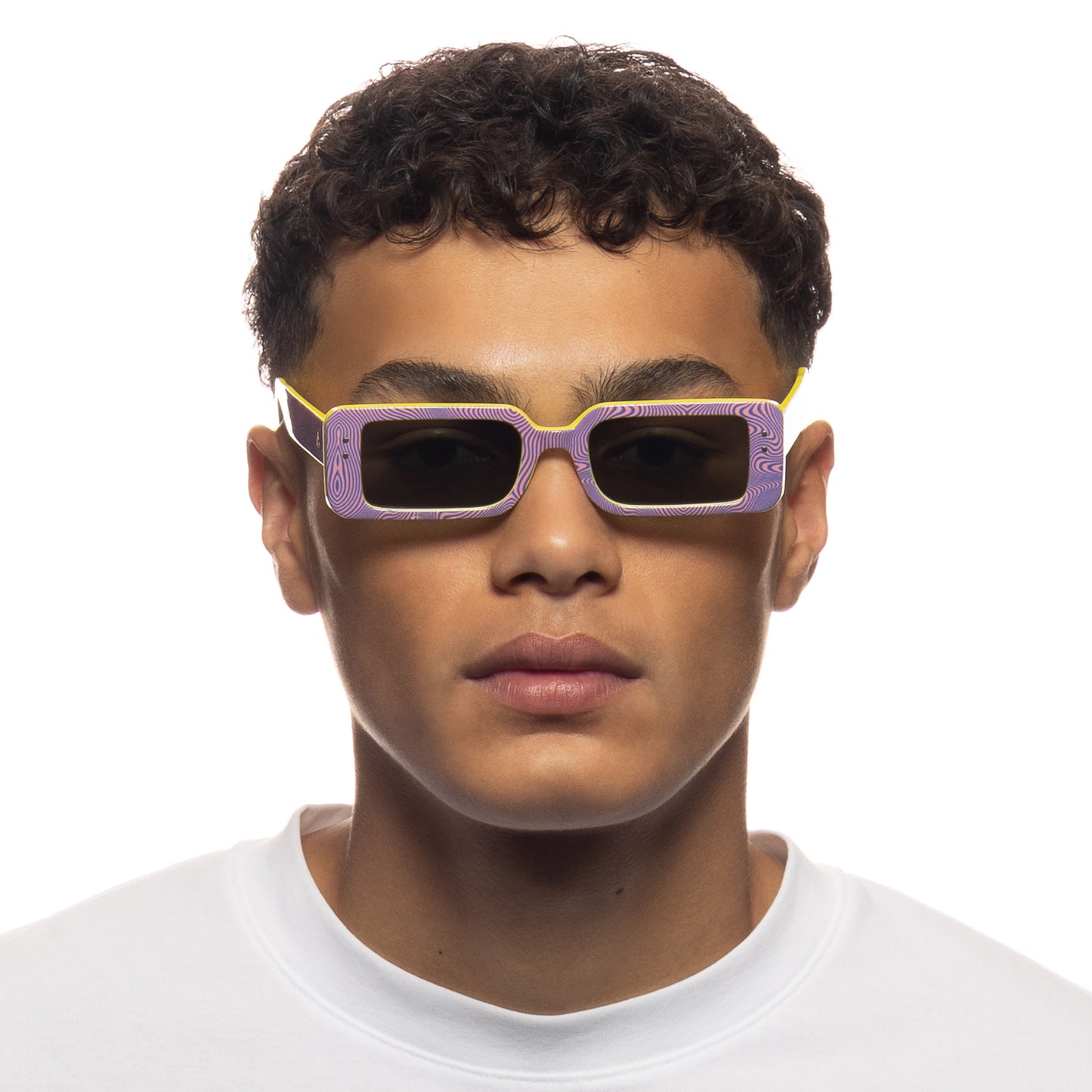 Octans Psychedelic Cornflower Uni-Sex Rectangle Sunglasses | Aire