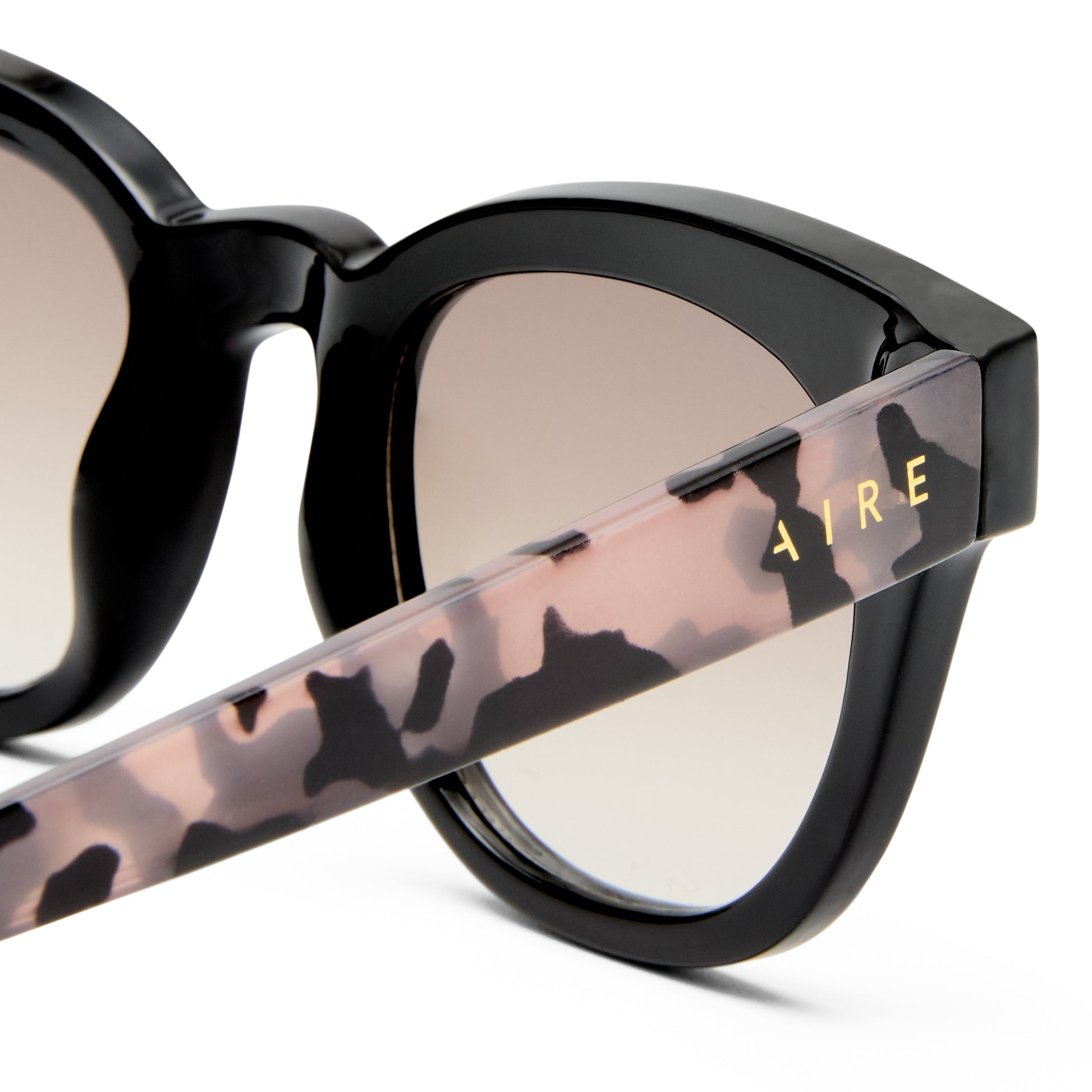 Dorado Black Cookie Tort Female Round Sunglasses | Aire