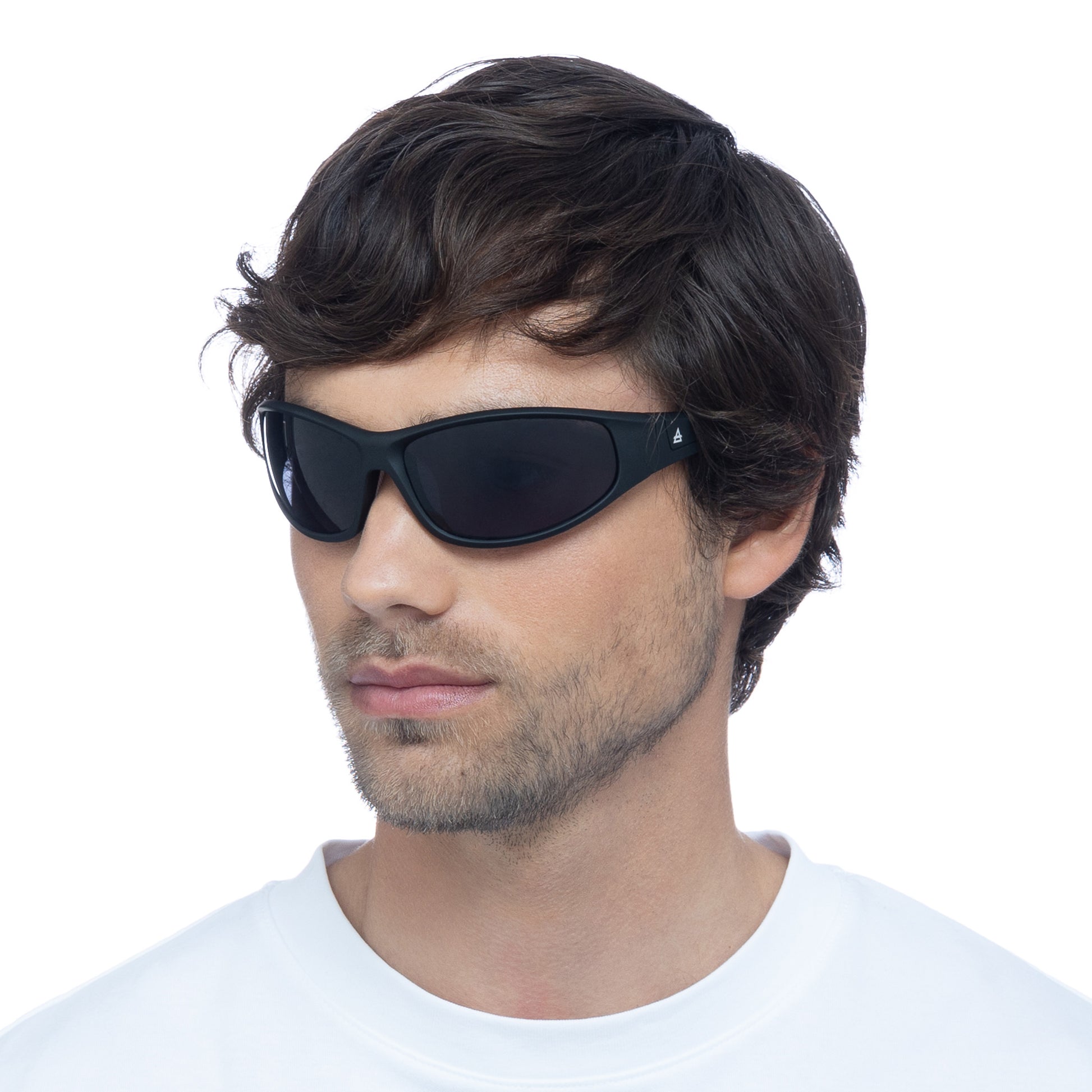 Tucana Black Rubber Uni-Sex Wrap Sunglasses | Aire