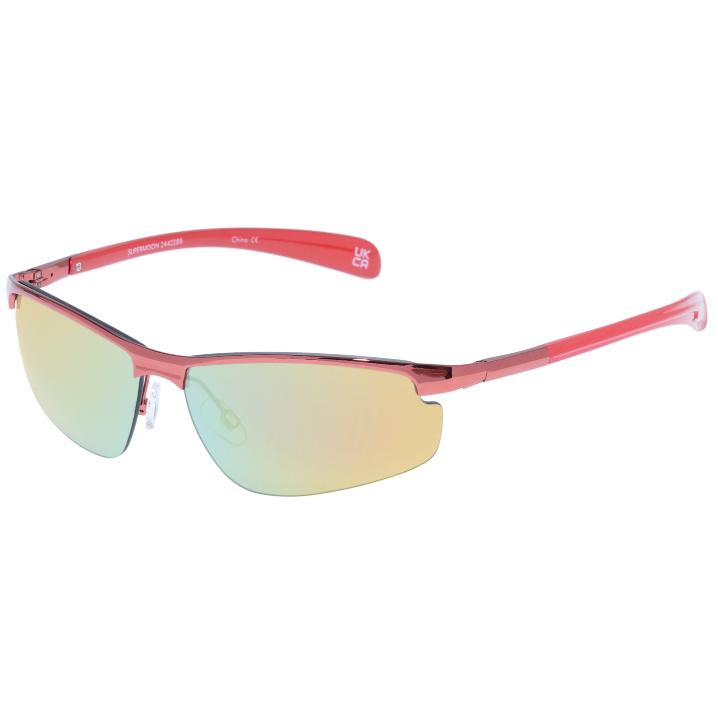 Supermoon Metallic Red Uni-Sex Wrap Sunglasses | Aire